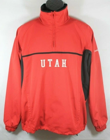 University of Utah Utes Columbia NCAA Men's Pull Over Wind Jacket Size Medium Cover