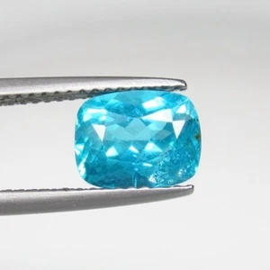 2.15 Ct  Natural Very Good Luster Neon Blue Apatite Cushion  Mixed Cut-57852 - Picture 1 of 2