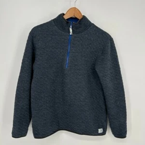 J Crew Sweatshirt Boys Kids Quilted Jersey Reversible Half Zip Pullover - Picture 1 of 8
