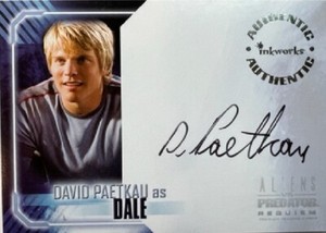 David Paetkau Autograph A6 from Aliens vs Predator Requiem by Inkworks