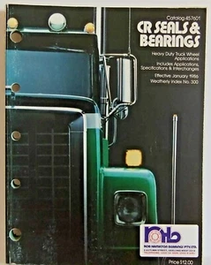 CR Seals & Bearings truck wheel specification catalog catalogue 457601 1986 book - Picture 1 of 5
