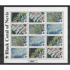 NEVIS 1984 WWF FAUNA MARINA YVERT N 779 -782 MINIFOGLIO 4 VAL MNH MF59540