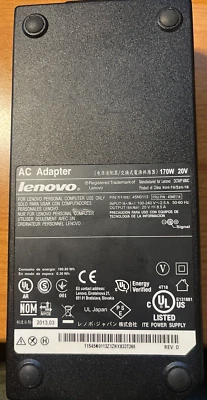 Genuine Lenovo 170W AC Adapter 20V 45N0113  ThinkPad W520 30 day Warranty - Image 1 of 3