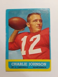 1963 Topps Charlie Johnson Rookie #146 football card Saint Louis Cardinals - Picture 1 of 2