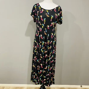 JV COLLECTION Black Fit & Flare Dress Size 10 Colourful Tucan Bird Print - Picture 1 of 6