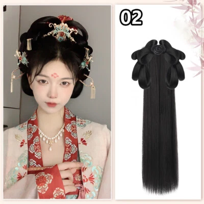 Chinese Ancient Wig Women Hanfu Wigs Headdress Photography Dance Accessory - Image 1 of 4
