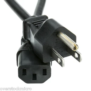 Power Cord Cable 3 Prong Universal Standard 6ft PC Computer HDTV Monitor - Picture 1 of 1