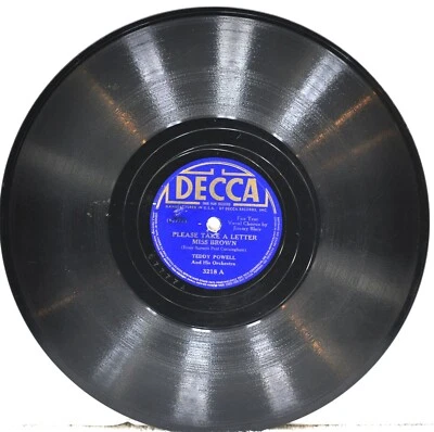 TEDDY POWELL "Please Take A Letter Miss Brown / Outside Of That I Love You"78RPm - Image 1 of 3