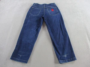 VINTAGE Karl Kani Jeans Mens 36 Blue Denim 90s Y2K Skater Baggy Loose Hip Hop - Picture 1 of 13