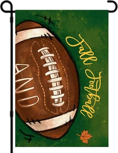 Football Garden Flag, 12X18 Inch Double Sided Football and Fall Garden Flag, Aut - Picture 1 of 9