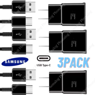 3 PACK For Samsung Galaxy S22 S22+ Ultra Super Fast Wall Charger & Type C Cable - Image 1 of 4