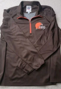 NFL Team Apparel Uomo Cleveland Browns 1/4-Zip Pullover Giacca XXL Dri-Fit - Foto 1 di 6