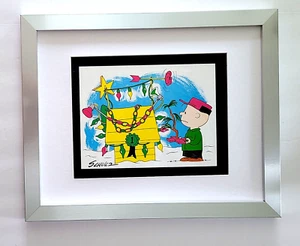 CHARLES SCHULZ + Signed Christmas 1968 Peanuts SNOOPY Cartoon + New Frame +BUY! - Picture 1 of 3