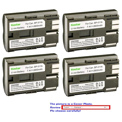 Kastar Battery BP511 for Canon BP-511 511A EOS 10D 20D 30D 40D 50D 5D Optura