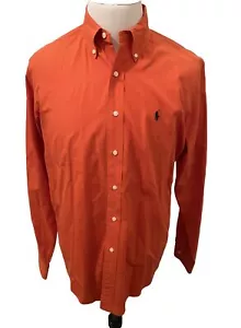 Ralph Lauren Sport Shirt klassische Passform Herren L orange Knopfleiste Freizeit Pony Logo - Bild 1 von 10