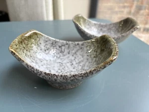 2pcs Japanese Starter Side Snack Dessert plate handmade stoneware textured - Picture 1 of 9