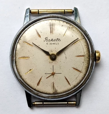 Raro Reloj Soviético Vintage RAKETA 16 Joyas Rubí Hecho en la URSS Años 60 Foto 1 de 4