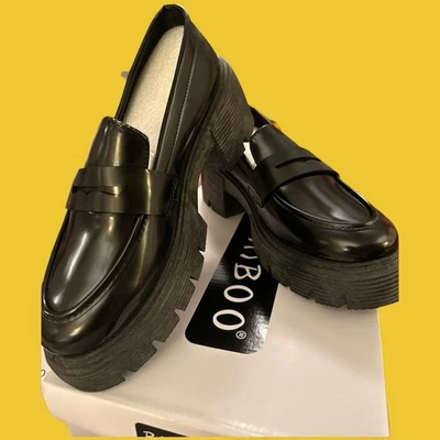 Mocasines Penny de bambú para mujer nuevos con etiquetas plataforma negra talla 5 color: negro Foto 1 de 4