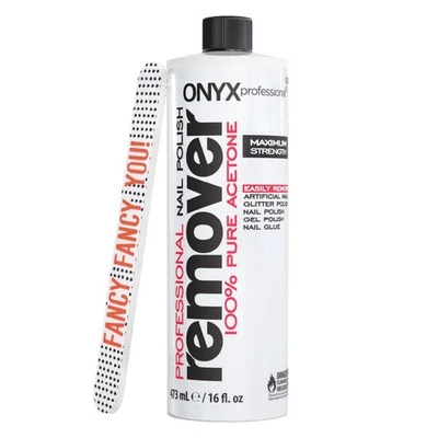 Kit removedor de esmalte de uñas 100 acetona pura con lima de uñas de 7 pulgadas, 16 fl oz - Ma... Foto 1 de 4