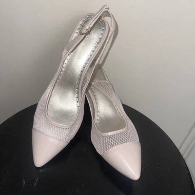 NUEVO Adrienne Vittadini Mujer Talla 9.5 Rosa Rubor Eslinga Tacón Trasero Nuevo En Caja Foto 1 de 4