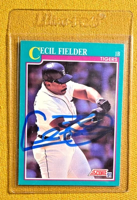 Cecil Fielder Signed Auto Autograph Card 1991 Score Tigers - Image 1 of 2