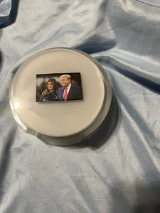 Very Cool President Trump Melania Trump Round Acrylic Coasters With Holder - Picture 1 of 6