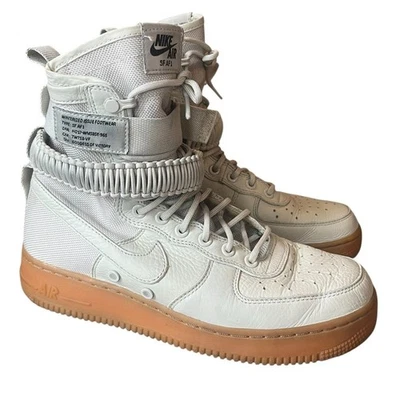 Nike Air Force 1 SF Parte Superior Alta Suela de Goma de Hueso Claro Bota de Combate Zapato para Mujer Talla 9 Foto 1 de 4