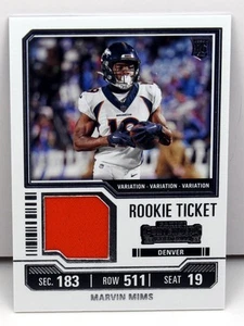 2023 Panini Contenders #TS24V Marvin Mims Rookie Ticket Swatches Variations - Picture 1 of 2