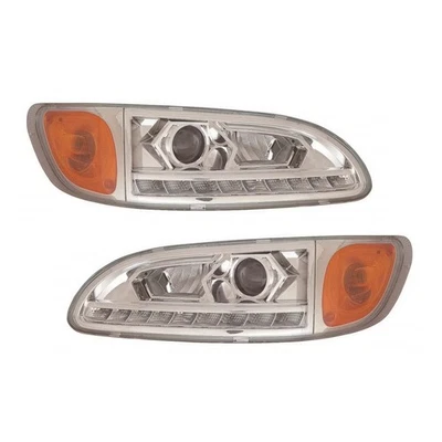 适用于 Peterbilt 387 车头灯 2000 - 2011 双司机和乘客侧带 LED DLR — 第 1/4 张图片
