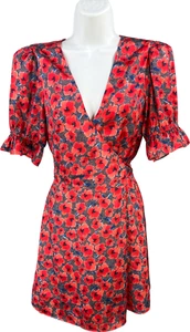 House of Harlow 1960 Damen rosa Blumen Kurzarm Wickelkleid - S - Bild 1 von 4