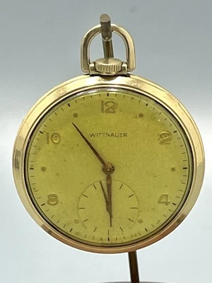 Винтажные карманные часы Wittnauer 17 камней, 10 карат в рулоне золото - Изображение 1 из 4