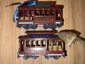 Two Powell & Hyde St San Francisco Cable Car Trolley Christmas Ornament Souvenir - Picture 1 of 5