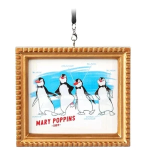 Disney Parks Ink & Paint Mary Poppins Penguin Waiters Framed Canvas Ornament - Picture 1 of 3