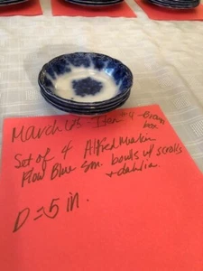 Set of 4 Alfred Meakin Flow Blue Bowl - Picture 1 of 12