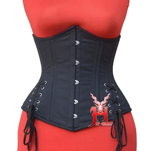 Corsetto sottopetto nero cotone corsetto black cotton underbust corset - Foto 1 di 6
