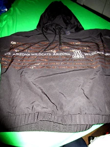 NWT NCAA ARIZONA WILDCATS ATHLETICS WOMENS HOODED LIGHTWEIGHT JACKET BLACK MED - Picture 1 of 3