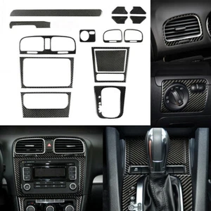 15PCS For VW Golf 6 MK6 GTI 2008-12 Carbon Fiber Car Interior Full Set Kit Trim - Bild 1 von 12