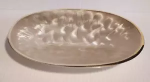 WMF-IKORA Oval Silver Plate Footed Tray Swirl Brush Retro 8" x 10.25" - Picture 1 of 5