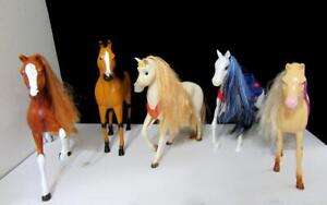 Assorted Vintage Lot *5* Western Toy 12" Stable Horses Mattel Kid Kore w/ Saddle