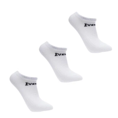 Paquete de 3 calcetines de entrenamiento Everlast blancos junior talla Reino Unido 1-6 Foto 1 de 3