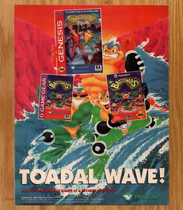 Battletoads Double Dragon Tradewest Sega - Video Game Print Ads Poster Art 1993 - Picture 1 of 3