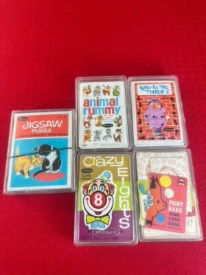 Lote de 5 juegos de cartas y rompecabezas de colección años 60 Rummy Who Is The Thief alcancía mini set Foto 1 de 4