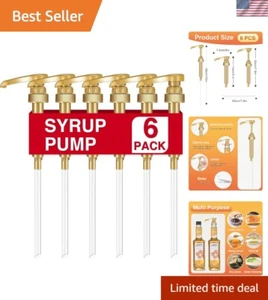 Gold Torani Syrup Pumps 6 Pack - BPA-Free Dispenser for Coffee & Beverages - Picture 1 of 9