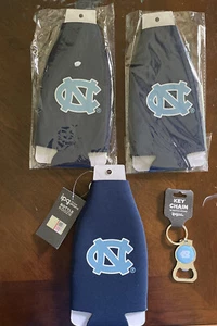 3 X UNC North Carolina Tar Heels Koozie Zipper Bottle & Key Chain Bottle Opener - Picture 1 of 10