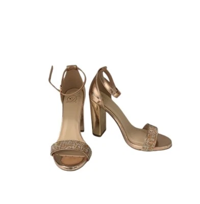 Delicious Tacones Bloque Estrás Oro Rosa Talla 6 Foto 1 de 4