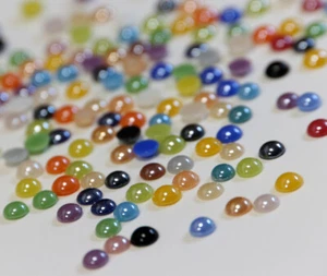 Hotfix Ceramic Stones FARBMIX 5mm Stück wählbar Strass Halbperlen Hochzeit bunt - Picture 1 of 3
