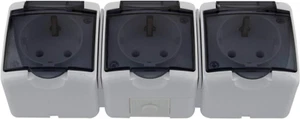 Presa Schuko da incasso per ambienti umidi IP54 con coperchio vetro fumè da 1 a 3 scomparti - Foto 1 di 22