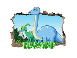 Personalised Any Name Dinosaur Design Wall Decal 3D Sticker Vinyl Bedroom 32 - Picture 1 of 5
