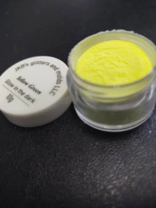 Bulk lot of 94 jars Yellow Green Glow in the Dark Mica Powder 10 grams in a jar - Picture 1 of 12