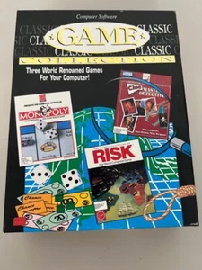 Computer Software Game Collection Clue, Risk, Monopoly Floppy 1991 Atari IBM Mac - Picture 1 of 1